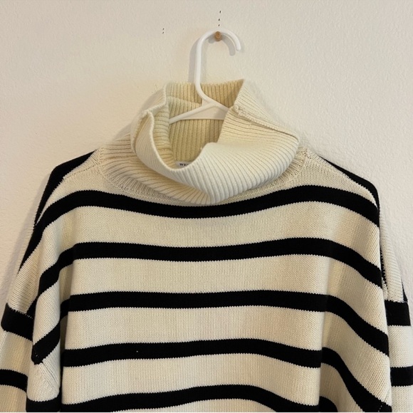 WeWoreWhat Striped Turtle Neck in Ecru & Black - Picture 5 of 8